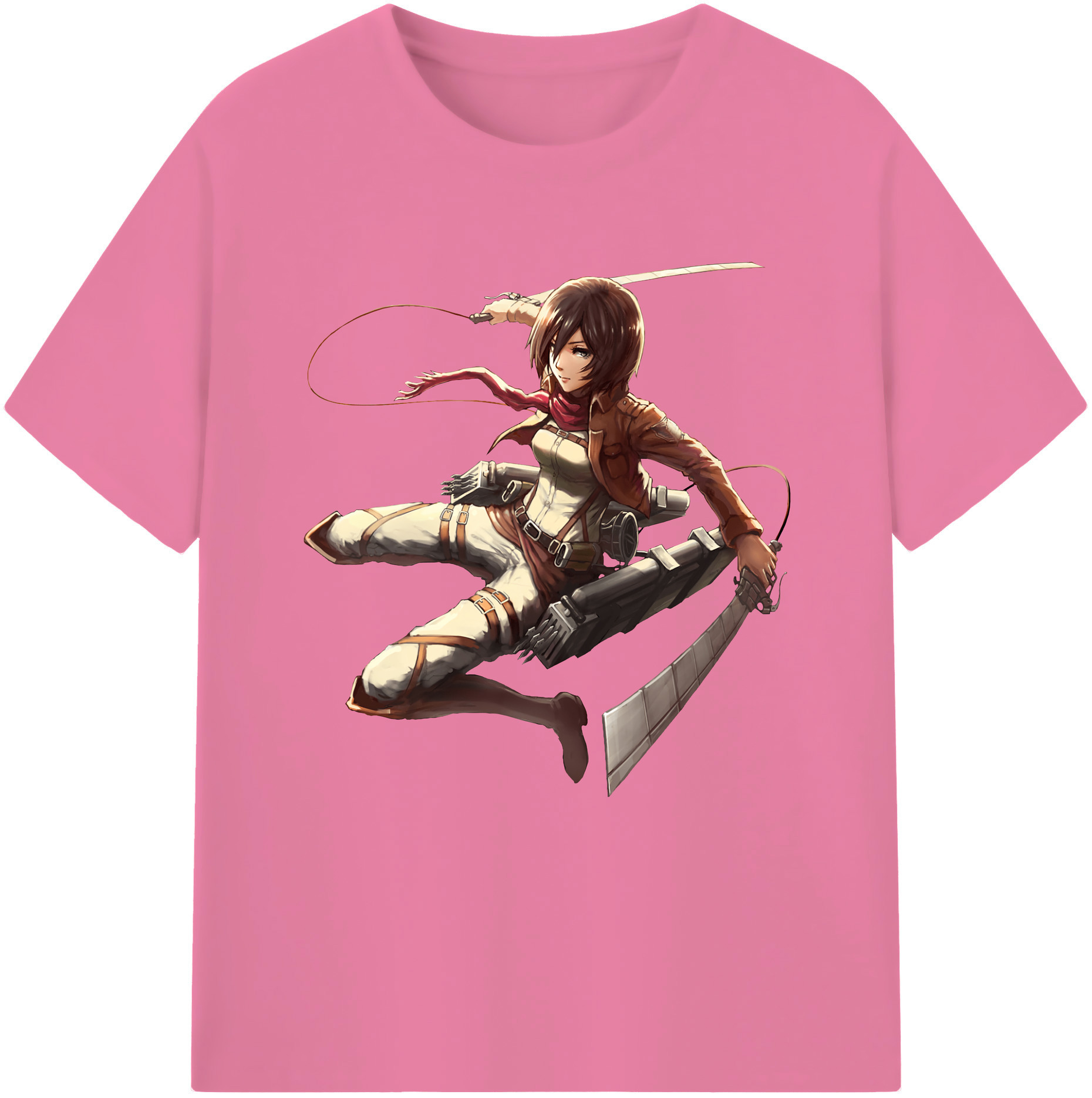 （画像用） 進撃の巨人 ミカサ·アッカーマン Attack on Titan Mikasa Ackerman 綿100％半袖Tシャツ（フロントプリント）